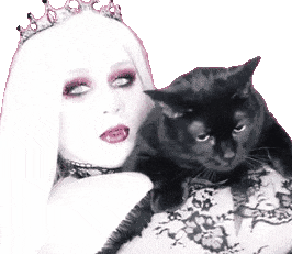 Gif animé gothique femme et chat